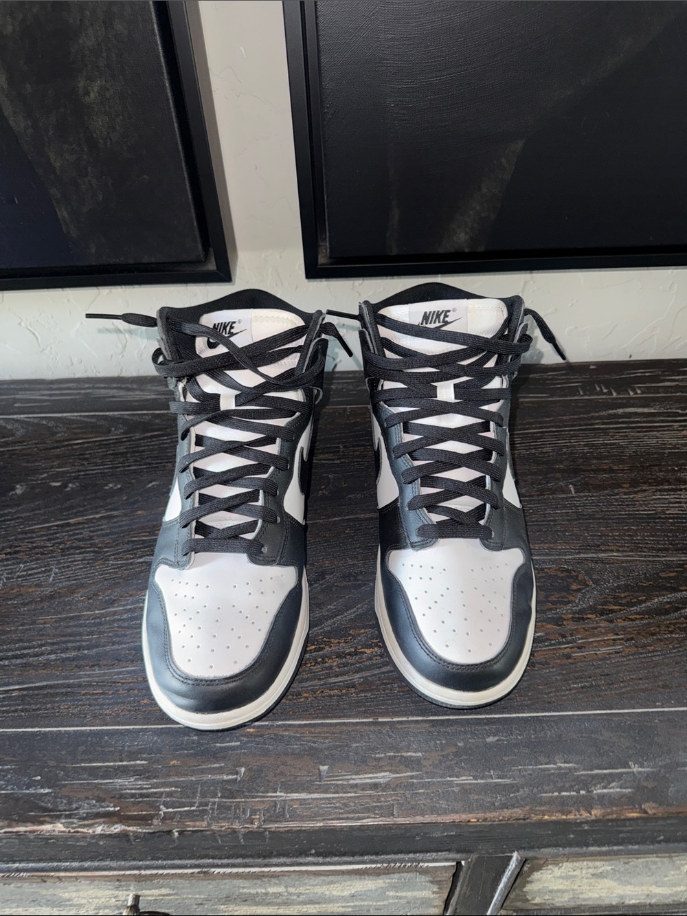 Nike Black and White High-Top Sneakers